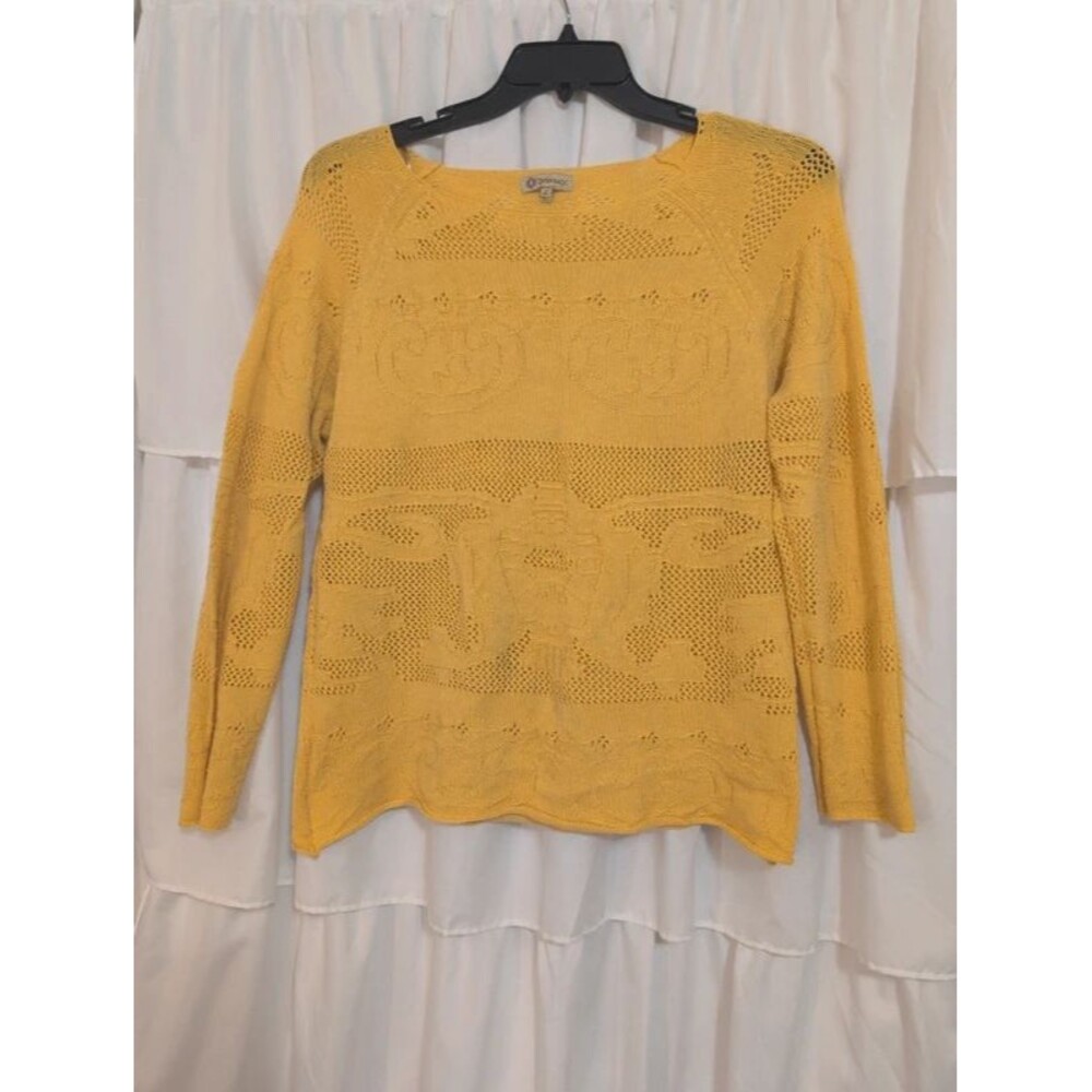 Open Knit Yellow Democracy Sweater
